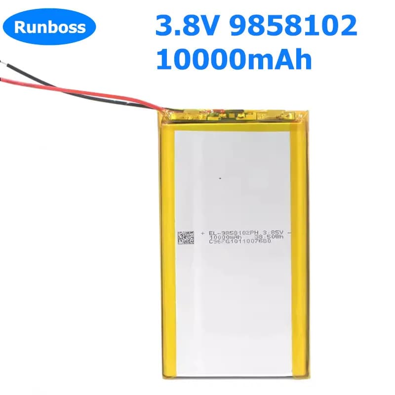 9858102 batteria ai polimeri di litio da 3.8V 10000mAh per Xiaomi Mobile Power Bank Supply Navigation Tablet PC MID batterie universali
