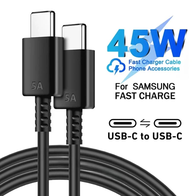 Cavo di ricarica rapido da 5A 45W PD tipo C a USB-C per Samsung S21 S22 S23 S24 Plus Nota 20 Ultra A14 A34 A53 A54 Cavo di ricarica rapido