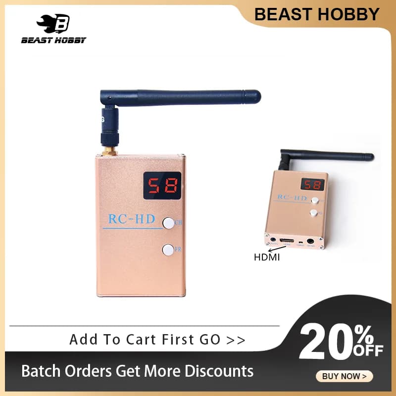 5.8G 5.8GHz 48CH 48 Canali RC832HD RC-HD Ricevitore HDMI Con A/V e Cavi di Alimentazione Per Quadcopter F450 S500 S550 RC832