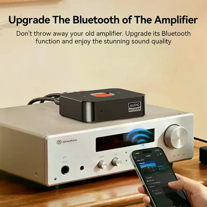 Bluetooth 6.0 Receiver 3.5mm AUX Jack Adapter No Driver Needed for Home Speaker Amplifier Car Music Streaming