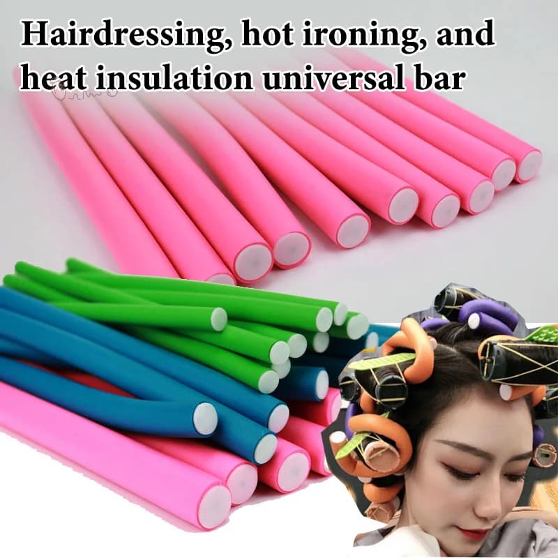 ♪ TW] 10 pieces flexible for hair curling soft foam Bendy Twist Curls Flexible rollers No heat styling tools