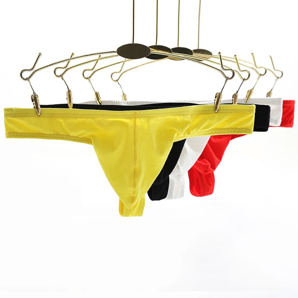 Men Fashion Elastic Sports Briefs Underwear Low Rise Youth Underpants Breathable Simple Daily Panties
