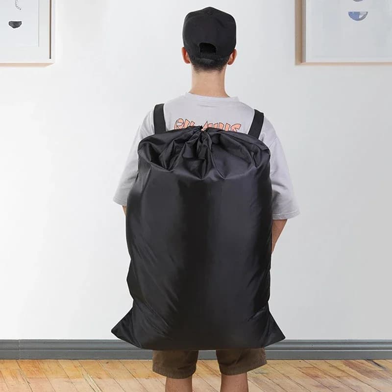 Heavy Duty Waterproof Backpack with Adjustable Shoulders Polyester Laundry Bag Travel Bag for Large Travel Clothing