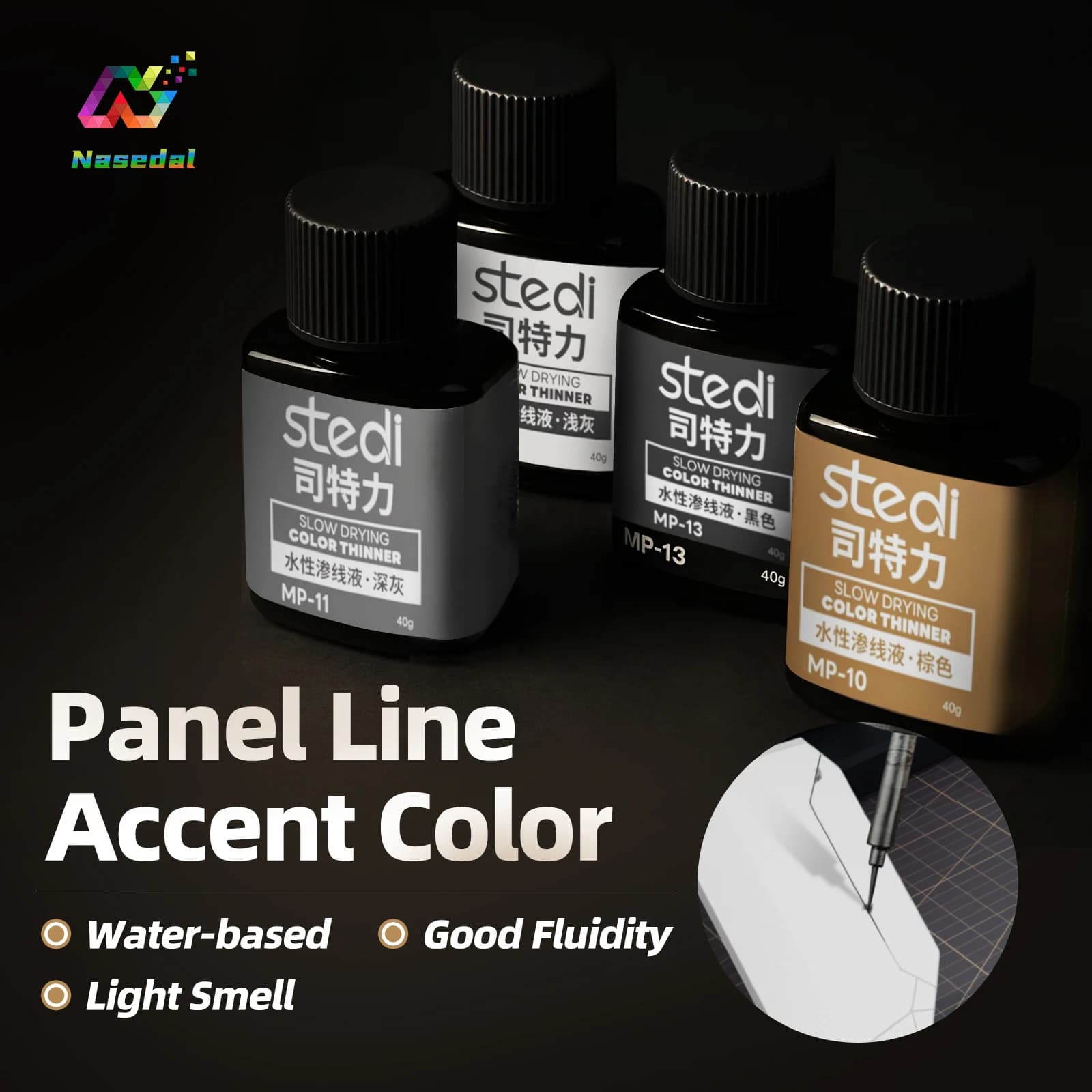 Stedi MP-10~MP-13 40g Water-Based Acrylic Paint Weathering Color Kit for Gundam Model Building Hobby Tools DIY Plastic Craft