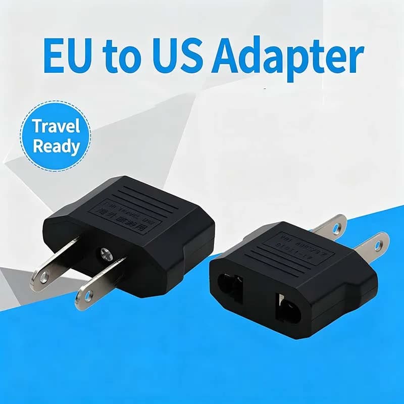 5PCS EU Round Pin to US 2‑Flat Pin Travel Adapter Plug, Iron Pins Converter Socket for Italy Switzerland to USA 2‑Prong Outlet