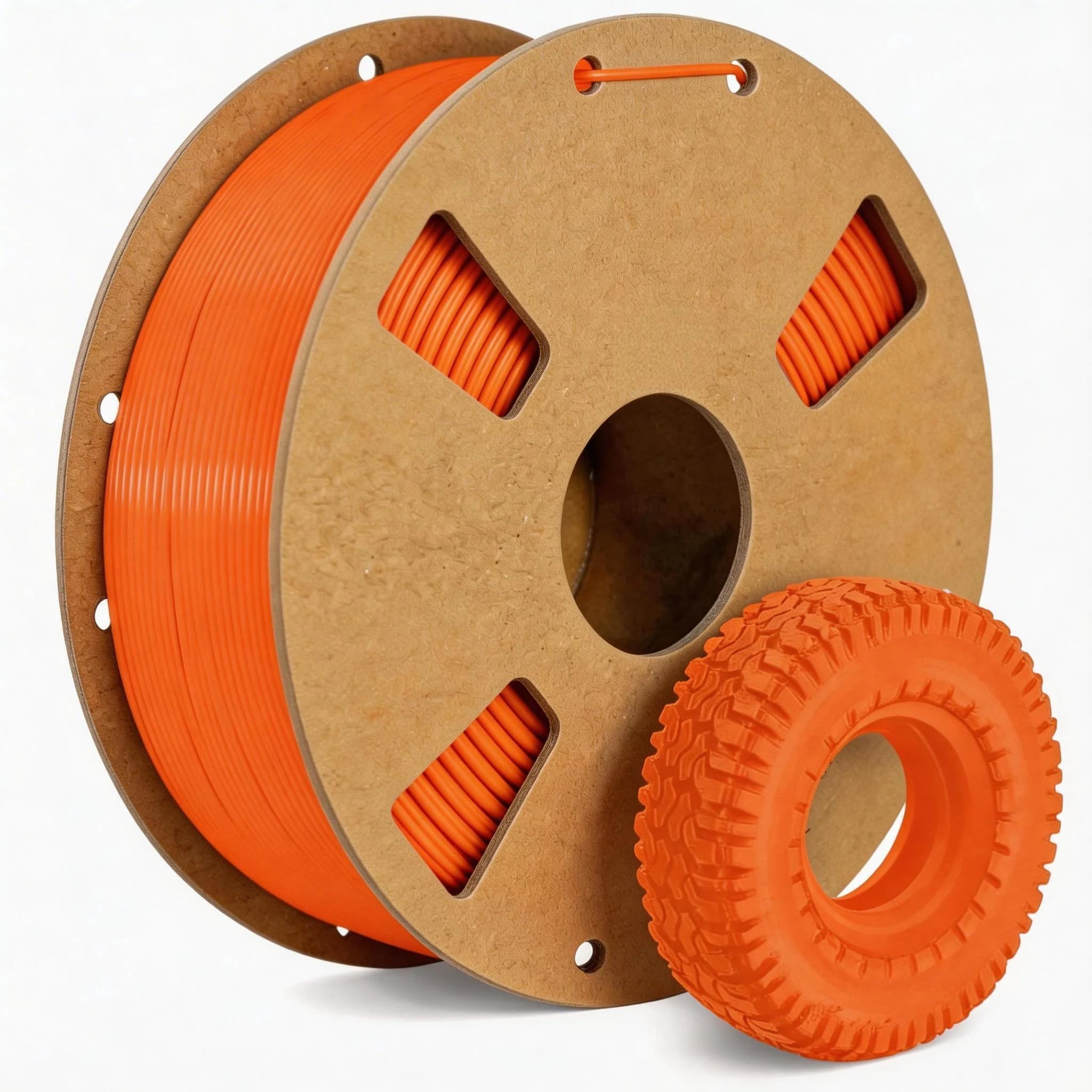 Filamento PLA Plus 1.75mm Nero 1KG, Avvolgimento Ordinato per Stampante 3D, Precisione Dimensionale +/- 0.02 mm, Arancione