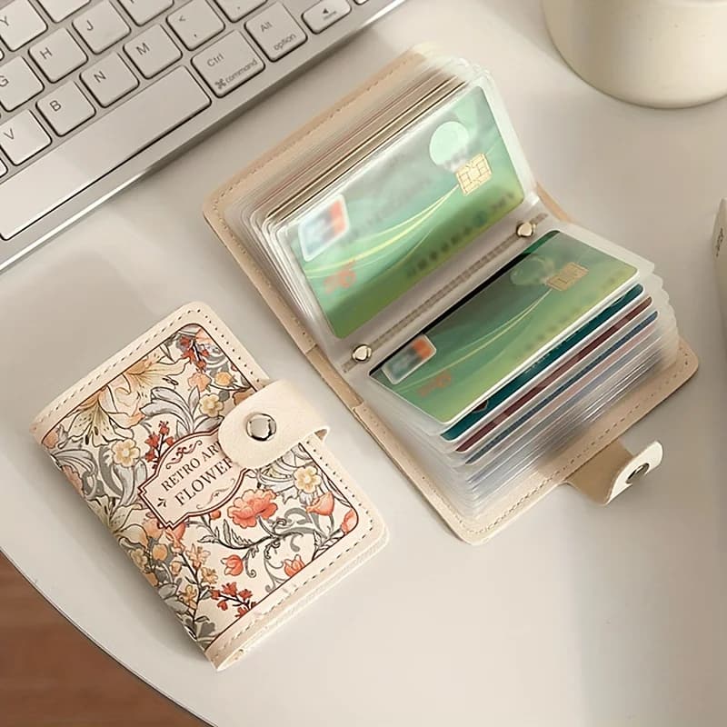 Women'S Credit Card Holder Multi-Slot Card Case Women'S Exquisite Large Capacity Multi-Slot Small Card Wallet Driver'S License All-In-One Business Card Case ID Bag