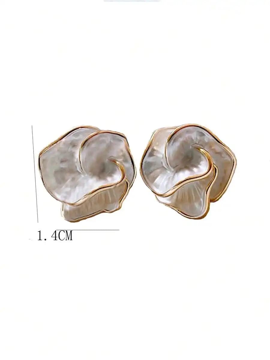 Orecchini a lobo asimmetrici con fiore di camelia per donna, gioielli alla moda, idea regalo