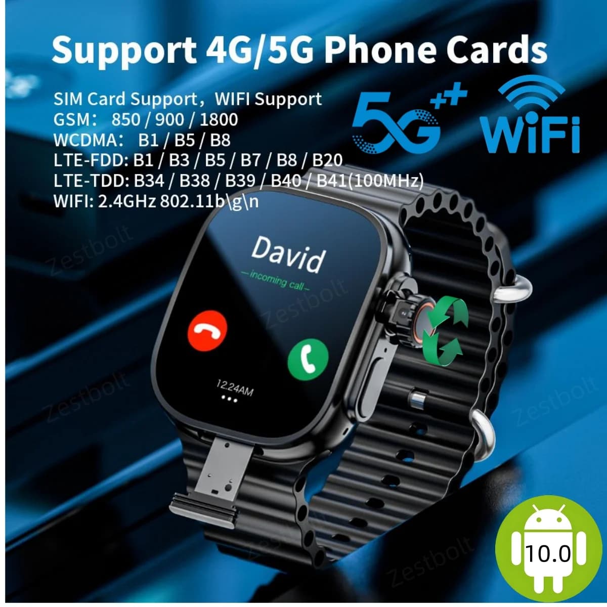JC02 Pro 5G Smartwatch S10 Ultra 3 Smart Watch Display curvo Amoled da 2,29 pollici con fotocamera rotante GPS WIFI NFC Bussola Videochiamata
