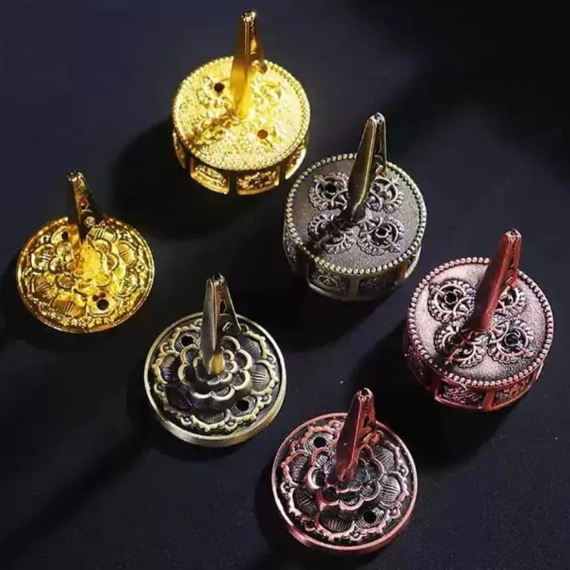 Supporto per incenso in lega tibetana con Vajra a otto simboli di buon auspicio, per casa, studio, sala buddista, porta bastoncini di incenso, accessori per incenso