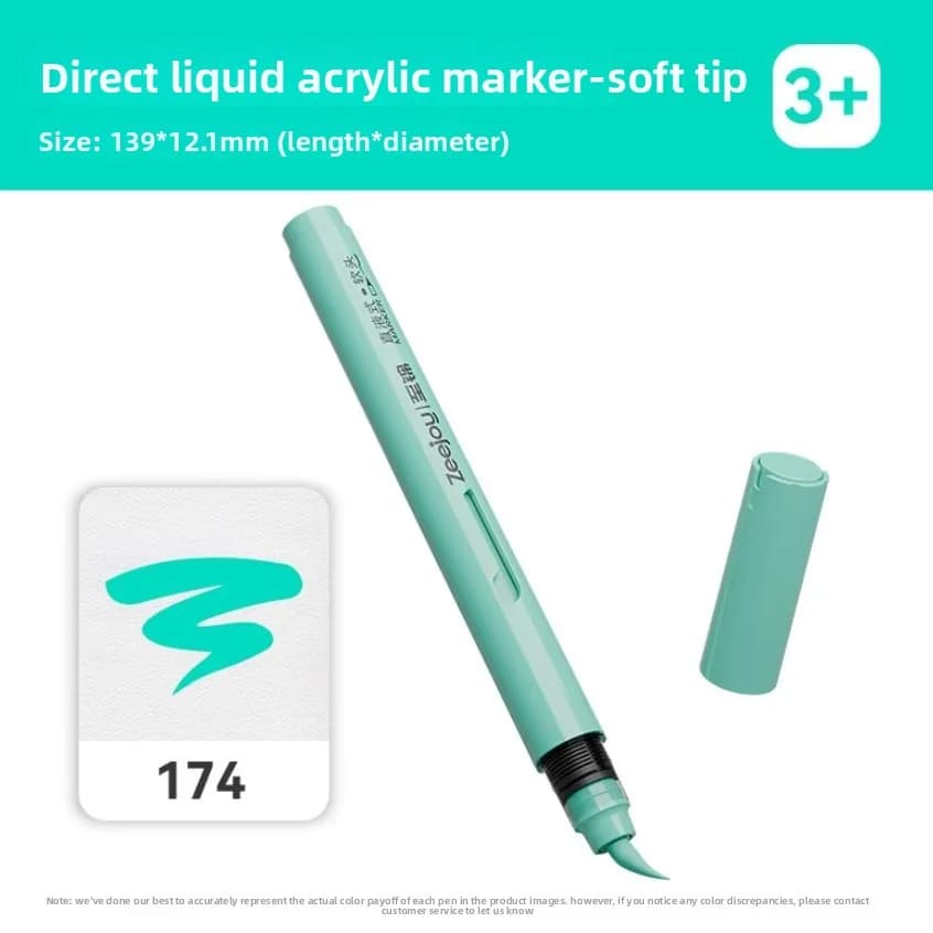84 Colors Direct Liquid Acrylic Marker Zeejoy 1 PC Soft Brush Paint Handheld for Manga Office School Stationery Supplies