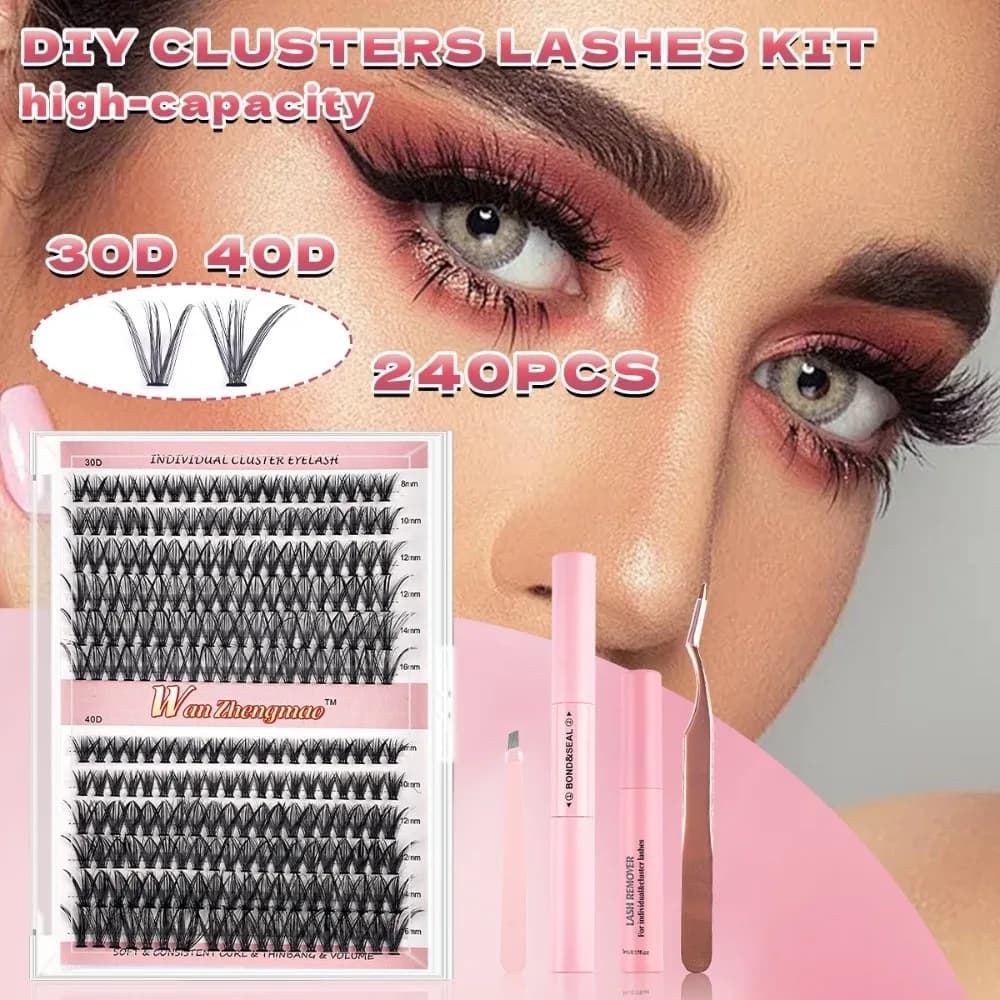 Ciglia Finte 3D Synthetic Visone Effect, Length 8-16mm, Design to Clamps, Natural Style and Moisturizing, Tools for Makeup Eyes