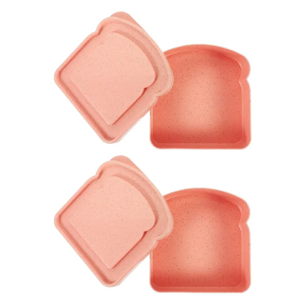 2 contenitori per sandwich riutilizzabili a forma di toast, portatili, per la conservazione degli alimenti, porta pane per picnic e cucina