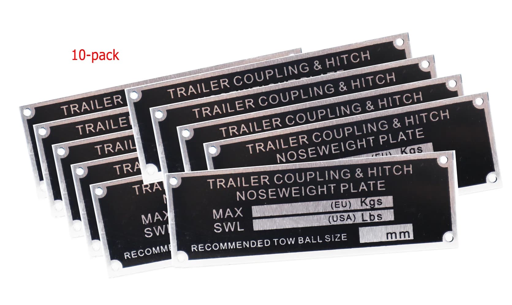 10-PACK TRUCTURA TRUCCO BARCA Trailer VIN vacuum and weight board Frame plate 90 mm x 30 mm Identification number