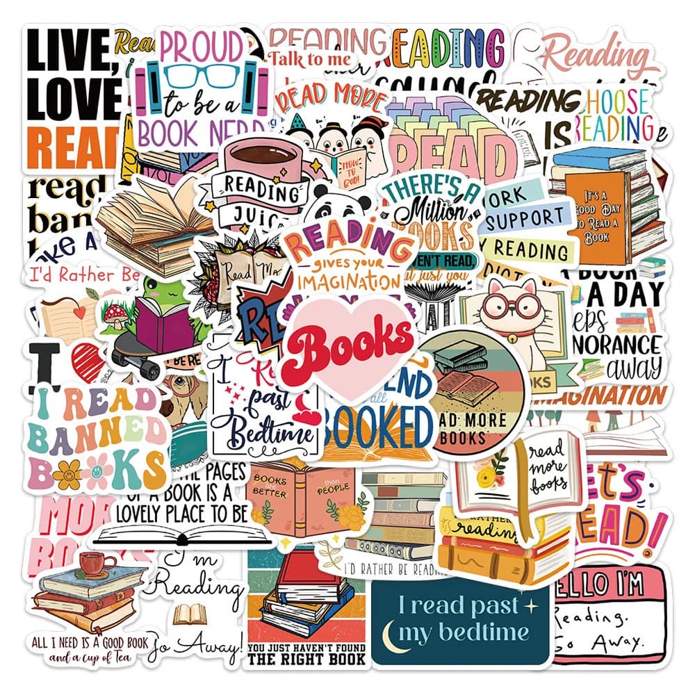 10/30/50PCS Diario Libro Lettura Adesivi Giocattolo FAI DA TE Scrapbook Notebook Laptop Skateboard Computer Telefono Bagagli Graffiti adesivo