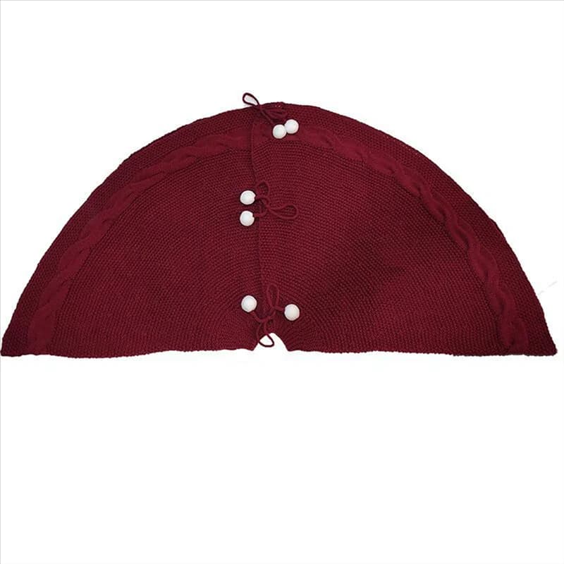 A76X-Grande gonna per albero di Natale da 48 pollici Base rotonda per 6-8FT Decorazione per albero di Natale Gonne per albero di Natale Decorazioni natalizie Rosso