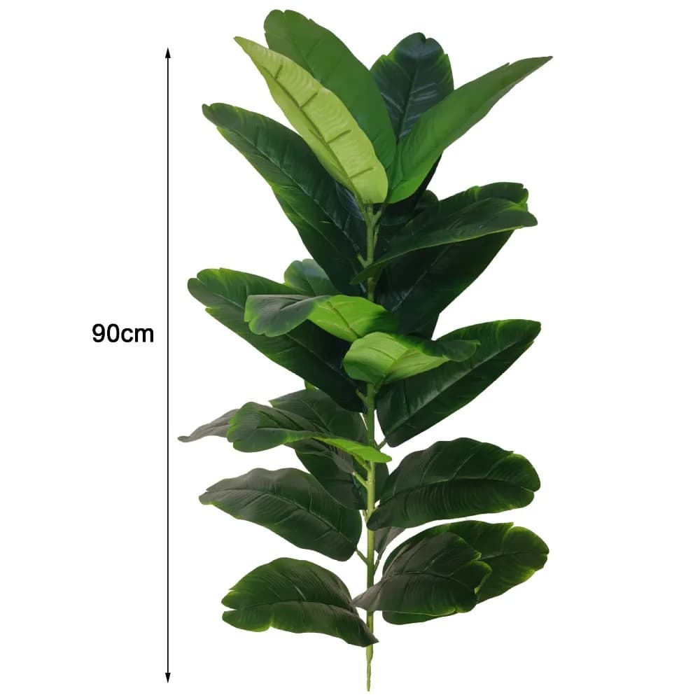 Green Plastic Artificial Ficus Tree Large Size 23 Leaves Large Artificial Ficus Palm Leafs Monstera Tree Branch
