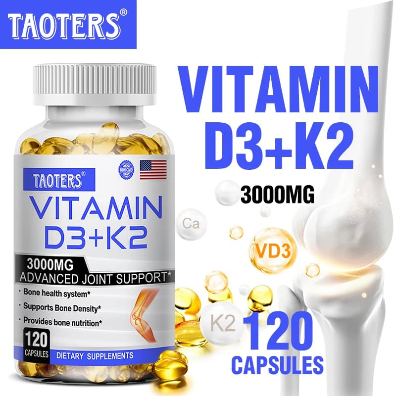 Il integratore di vitamina D3+K2 favorisce l'assorbimento del calcio, la salute cardiovascolare e aiuta la crescita e lo sviluppo umano
