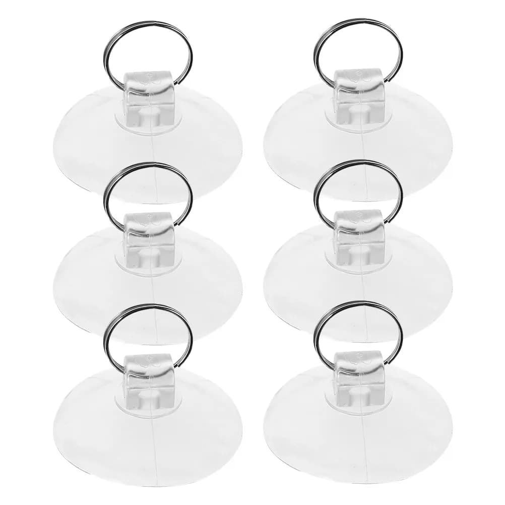 6 Pezzi Ganci Portachiavi Trasparenti con Ventosa, Robusti Appendiabiti Sottovuoto Trasparenti per Cucina, Bagno, Ufficio, Pareti, Vetro e Piastrelle