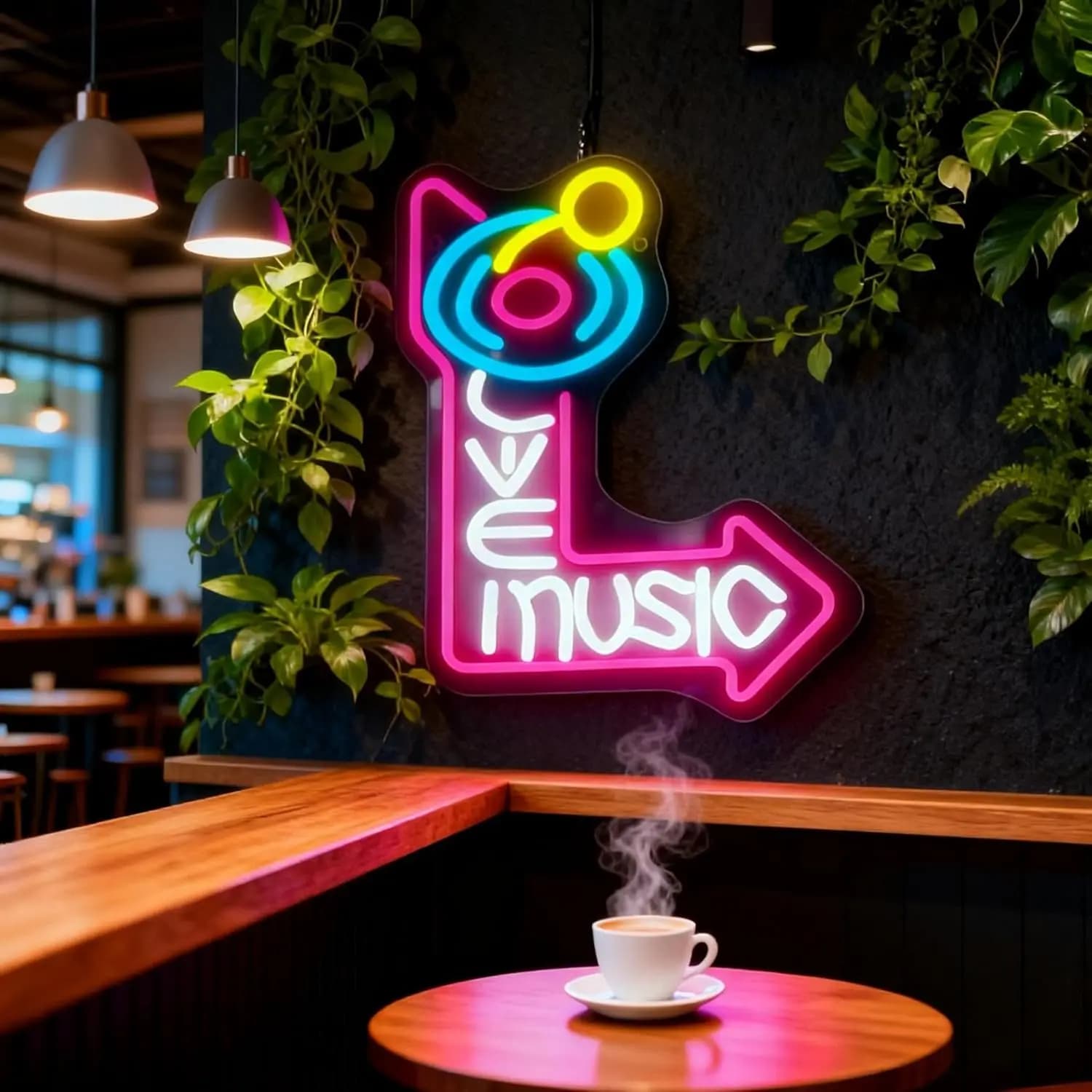 Insegna al Neon LED USB con Musica dal Vivo per Studio Musicale, Sala Riunioni, Bar, Sala Giochi, Camera da Letto, Decorazione, Regalo, Luce da Parete