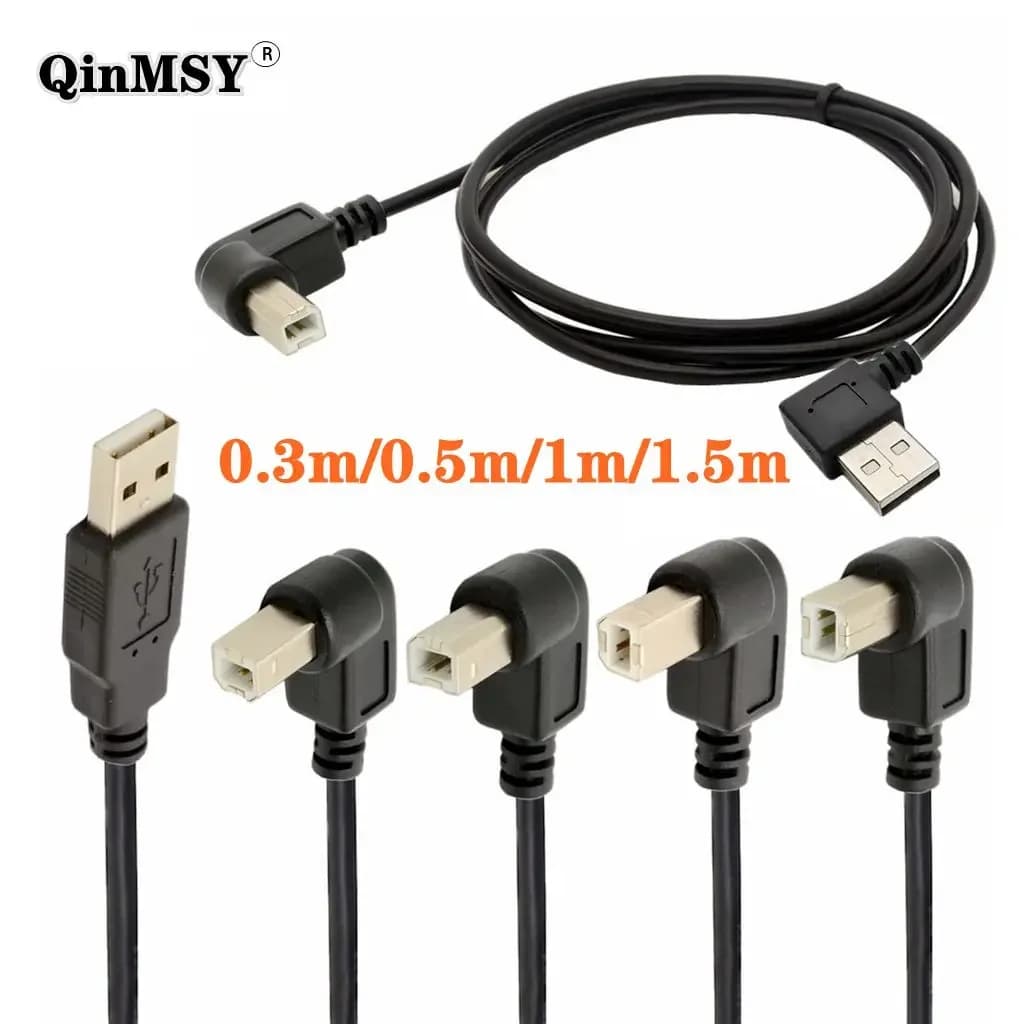 Doppio angolo destro sinistro destro USB 2.0 A maschio a USB B maschio tipo B BM stampante scanner cavo da 90 gradi 30 cm 1,5 m cavo angolato BM