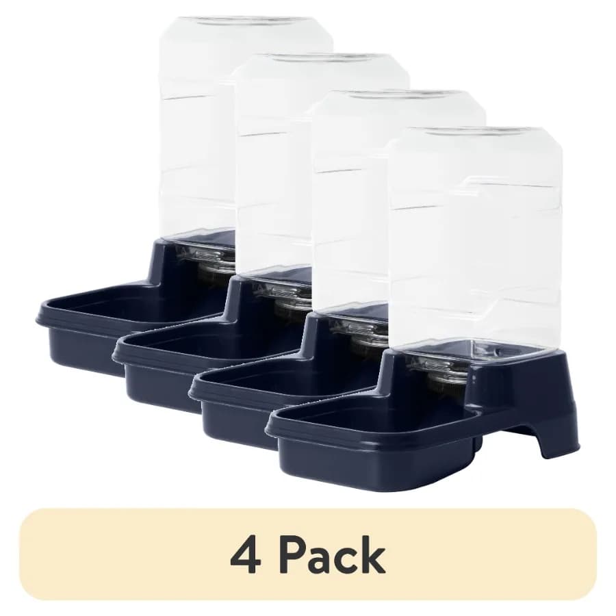 4-Pack 0.75 Gallon Gravity Waterer for Small Pets - Perfect for Daily Hydration Easy to Refill Ideal for Cats and Small Dogs