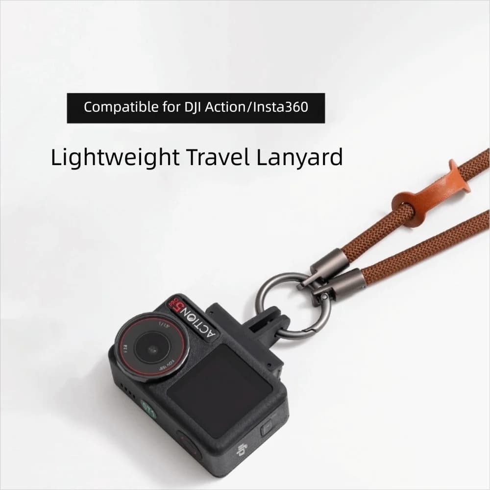 Braided Fabric Camera Anti-Loss Neck Strap Action Camera Lanyard for DJI Action 5 Pro/4/3 Insta360 Series