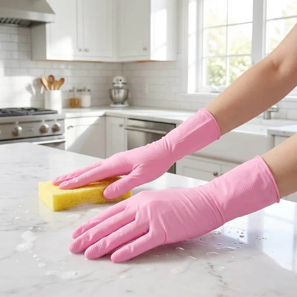 Guanti in Nitrile Rosa Premium 100 Pezzi, Senza Lattice e Antiscivolo, Monouso per Cucina, Pulizie, Toelettatura Animali
