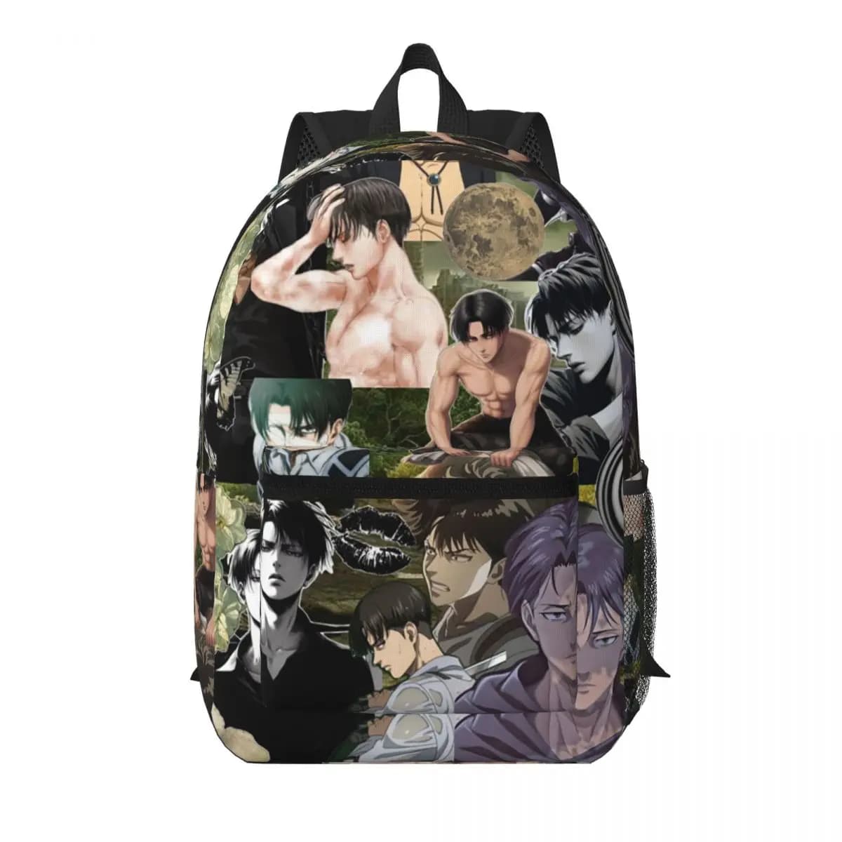 Levi Ackerman Attack On Titan Zaino per studenti Borsa da scuola Zaino da viaggio per escursioni per ragazzi e ragazze Borsa a tracolla