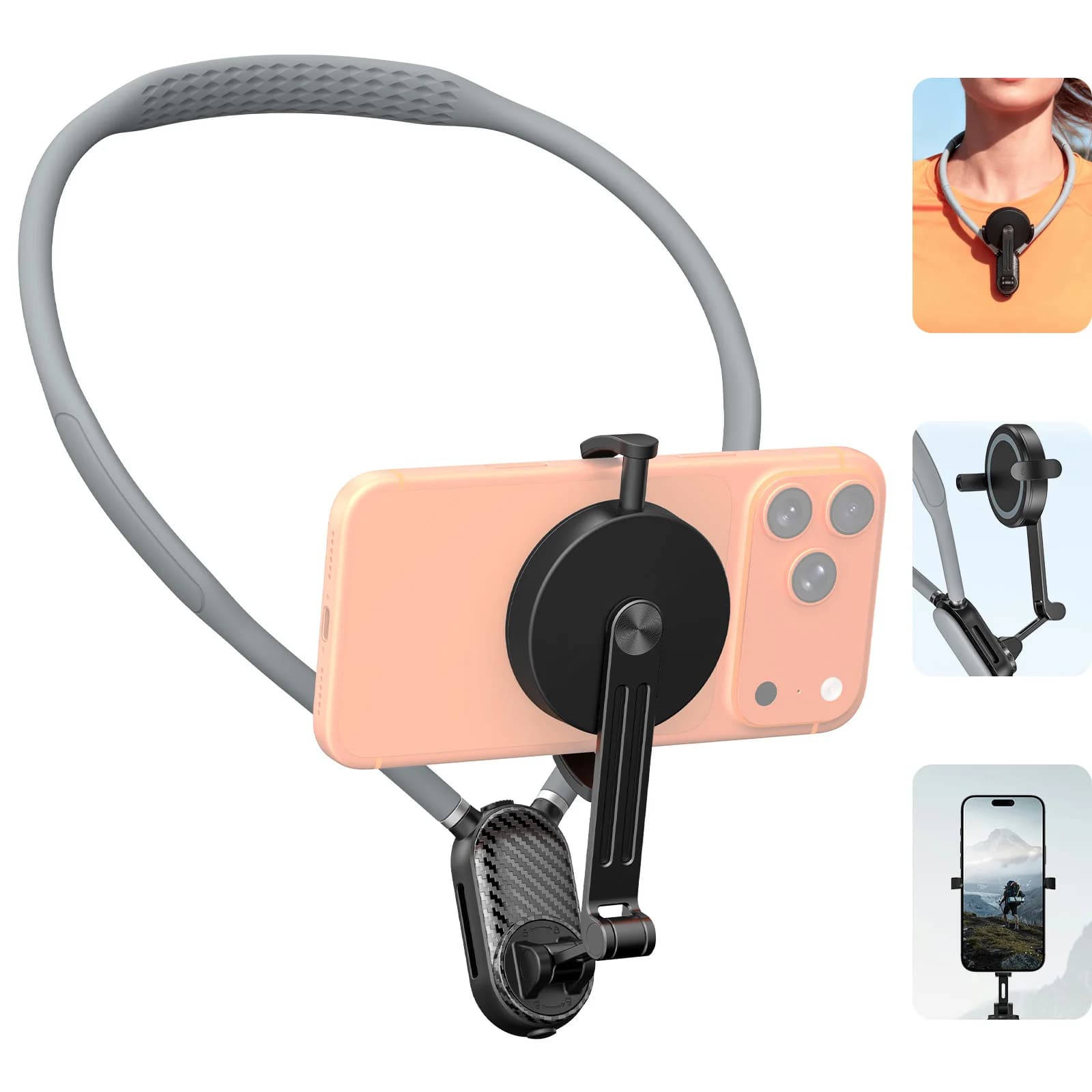 Adjustable Magnetic Support for Softness, Free Hand Wearing Tripod, Support for iPhone GoPro Video Selfie Stick