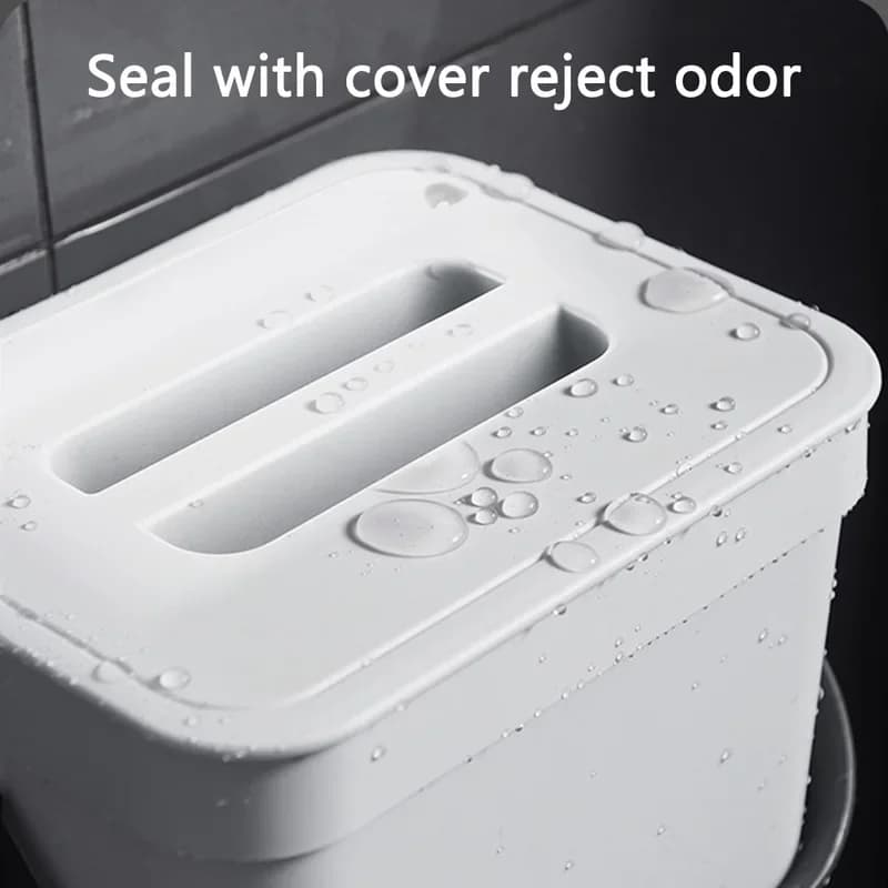 Kitchen Compost Bin for Cabinet Door, Sealed Flip Lid Hanging Waste Bin, Odor Proof Fruit Fly Free Wall Mount Garbage Can with Portable Carry Handle for Food Scraps