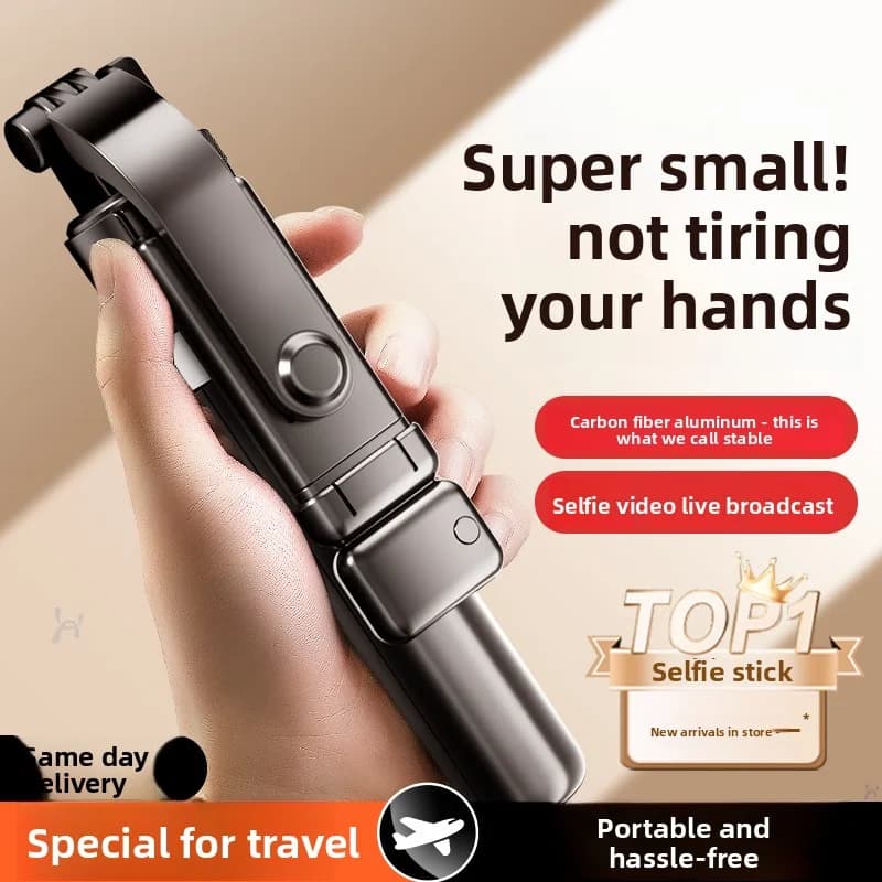 Supporto per telefono da pavimento con treppiede per selfie stick, anti-vibrazione universale per fotografia, streaming live, rotazione a 360 gradi, palmare, por