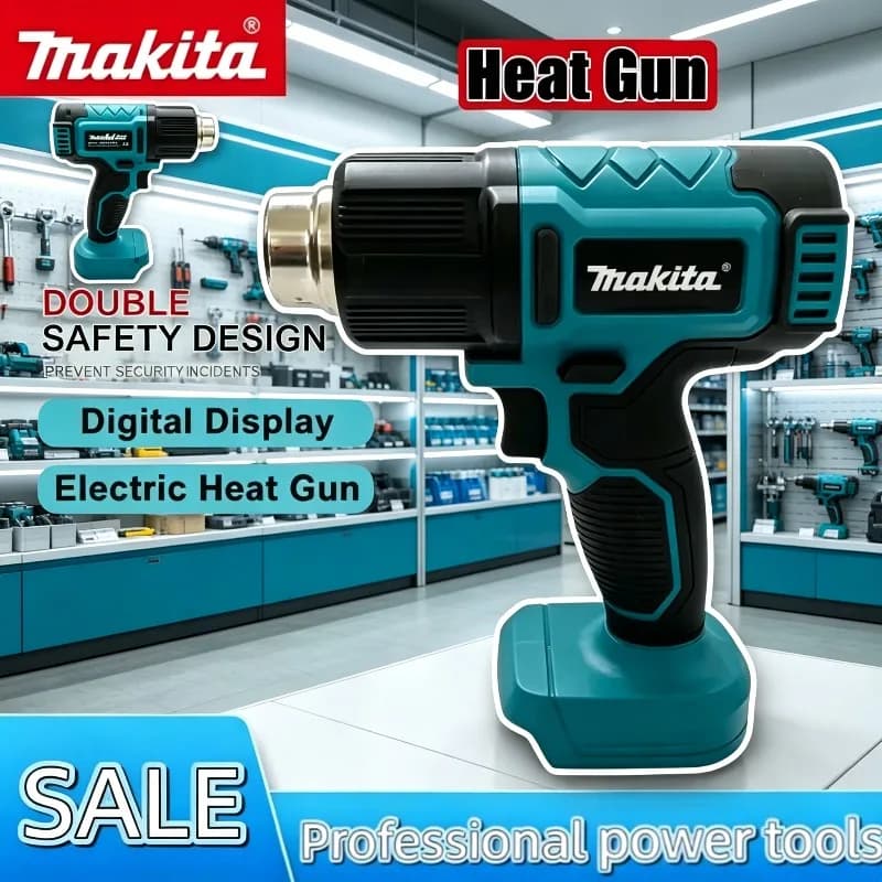 Makita SXRFQ01 Pistola Termica Elettrica Portatile Senza Fili, Pistola ad Aria Calda Industriale con Temperatura Regolabile per Batteria Makita 18V