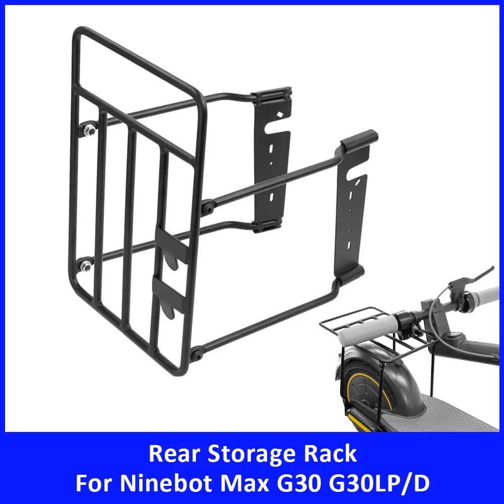 Portapacchi Posteriore Pieghevole in Acciaio Rinforzato per Ninebot Max G30 G30LP G30D, Accessorio per Scooter Elettrico