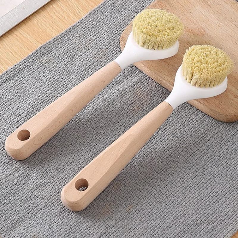 Kitchen Cleaning Brush Cleaning Brush with Natural Wood Handle Brush for Plates Brush for Cast Iron Pans