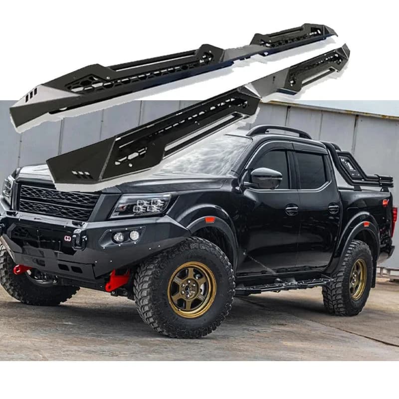 Iron Side Steps Pedal, Solid Running Board Exterior Accessories For 2015‑2023 Pickup Truck Aftermarket Modification