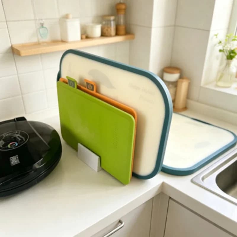 yesMulti-tier Cutting Board Organizer,Draining and Ventilated Storage Rack for Kitchen Countertops,Cutting Boards,Pot Lids,Utens