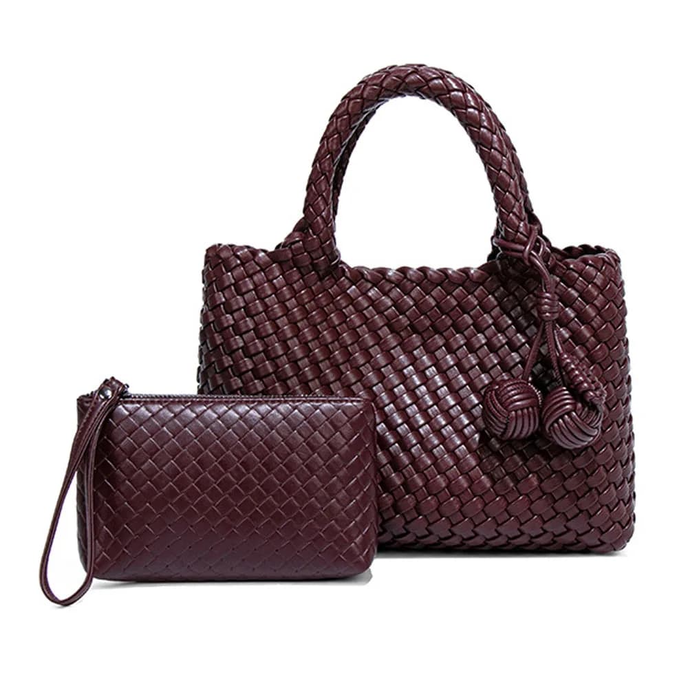 Borsa Shopper Intrecciata alla Moda con Manico Superiore, Borsa a Tracolla Casual con Cinghia, Design Elegante per lo Stile Quotidiano
