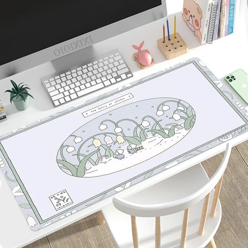 Simpatico coniglio verde Anime Mouse Pad Gaming XL Grande casa HD Mousepad XXL tastiera pad Ufficio Morbido antiscivolo Tappeto PC Mouse Pad