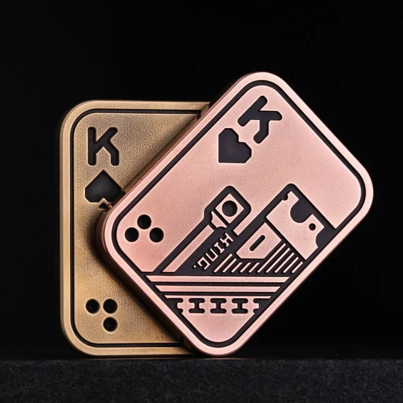 Metal Skull Push Slider Antistress Toy EDC Top Spinning Poker Toys Portable Decompression Magnetic Toys Adult Gifts