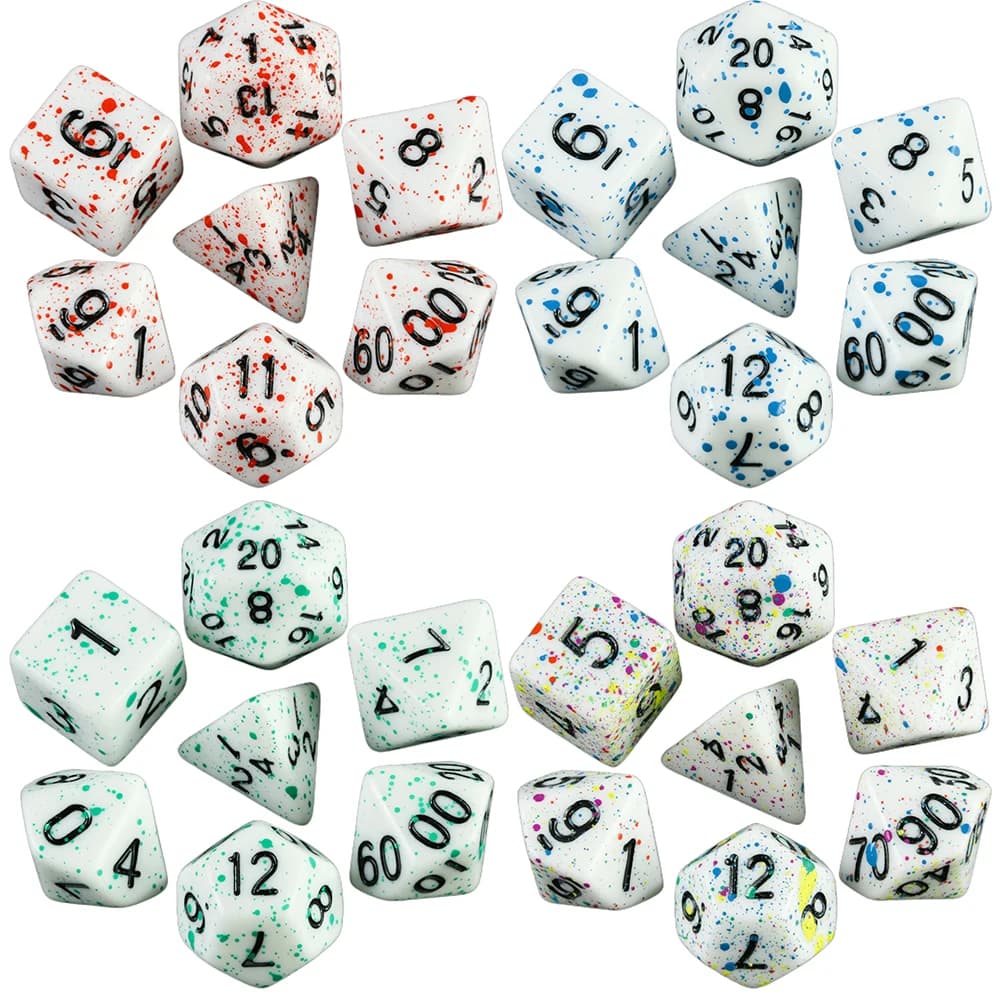 With Dice Red Ink 7 pz/set Polyhedral TRPG Games per DNDGame opache D4-D20 Multi Sides dadi per gioco da tavolo