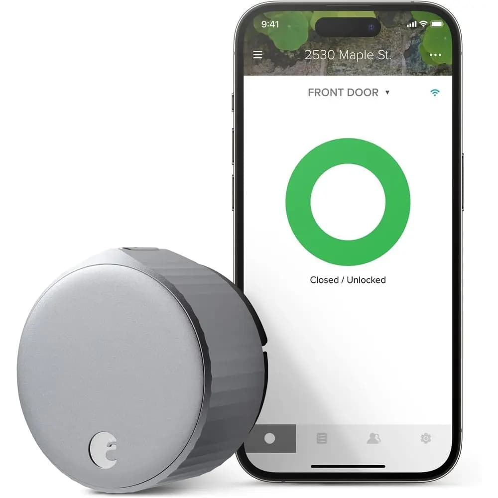 Serratura Intelligente Wi-Fi in Argento, Trasforma la Tua Serratura Esistente in un'Intelligente Serratura Elettronica in Pochi Minuti ‎ ‎ AUG-SL05-M01-S01