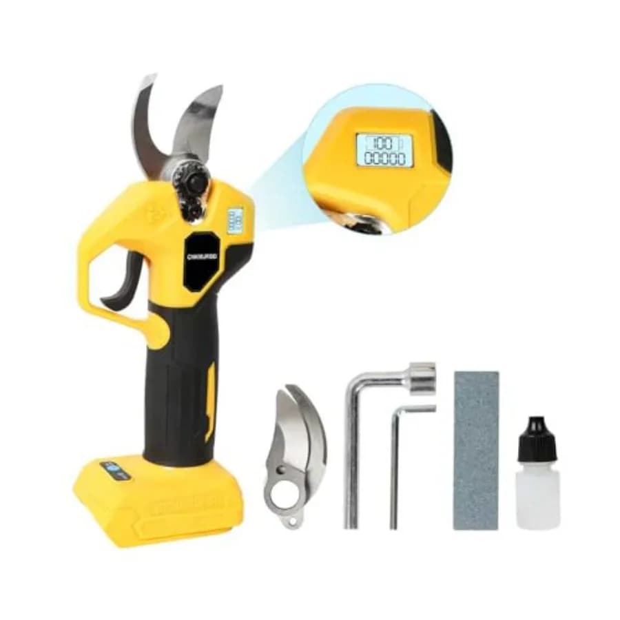 Forbici da Potatura Compatibili con Batteria Dewalt 20V, Forbici da Potatura Senza Fili Brushless con Display LCD e Lame SK5 0.8-1.2 Pollici