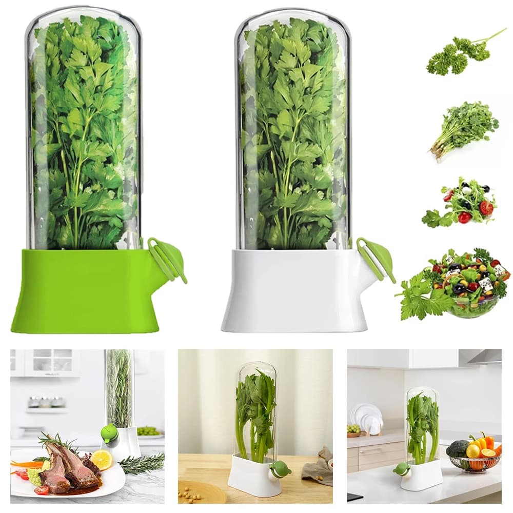 1pc Frigorifero Erbe Crisper Saver Pod Contenitore Bottiglia di Conservazione di Verdure Mantenere Erba/Cilantro/Menta/Parsley/Aspecagi Fresco Gr