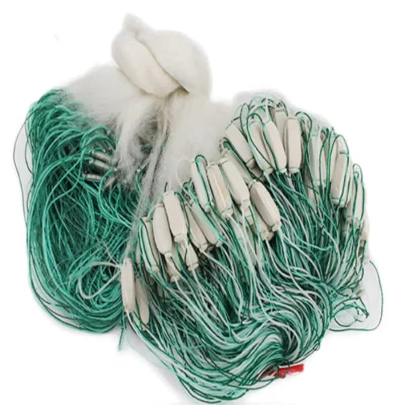 3-Layer 50m Gill Net for Fishing Monofilament Nylon and PA Material Double Knot Type