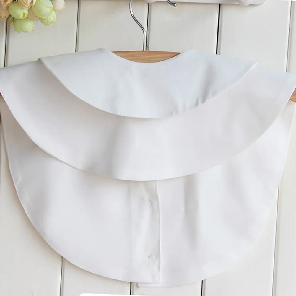 Colletto Finto Rimovibile da Donna, Mezza Camicia Bianca, Colletto Finto Staccabile Tinta Unita per Decorazione e Risvolto