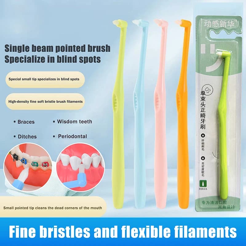 Small Head Single-Beam Teeth Cleaning Toothbrush Interdental Brush Soft Hair Implant Adult Oral Care Tools Deep Oral Cleaning