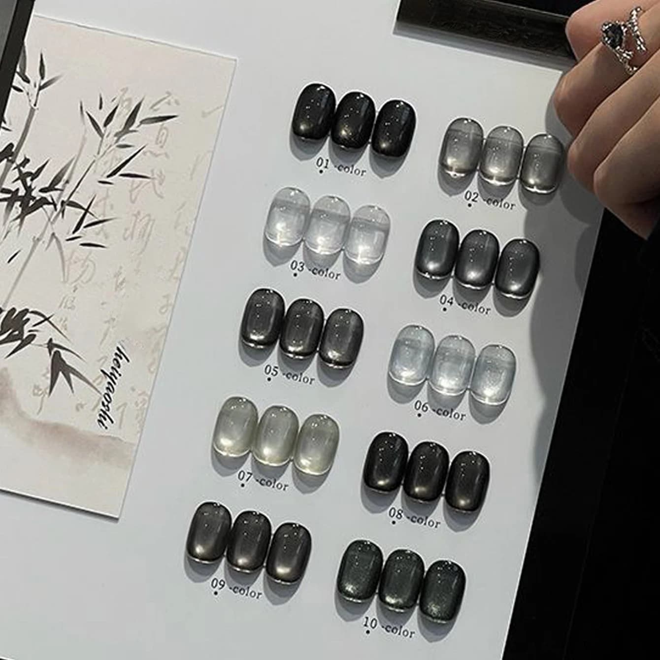 MIANEL 2026 Dark Series Ultra Black Cat Eye Gel Polish Nero Ossidiana Lucido con Brillantini Lunga Durata Professionale per Nail Art