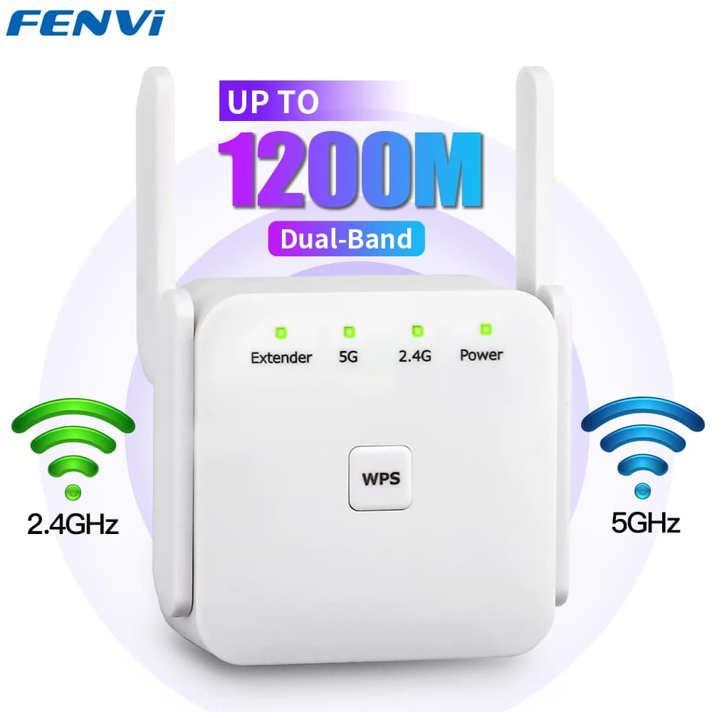 5G WiFi Repeater Wifi Amplifier Signal Wifi Extender Network Wi fi Booster 1200Mbps 5 Ghz Long Range Wireless Wi-fi Repeater