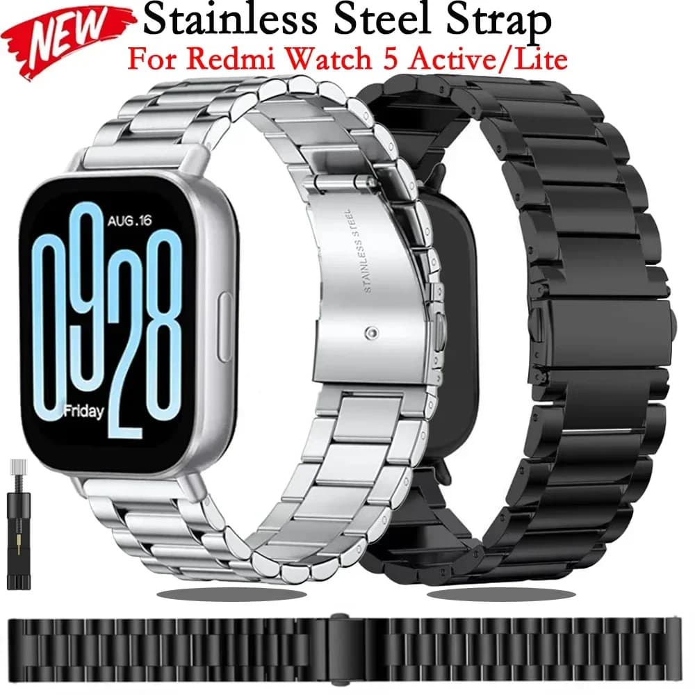 22mm 20mm Stainless Steel Strap for Redmi Watch 5 Active Metal Comfortable Bracelet Watchband for Redmi Watch 5 Lite Correa Belt